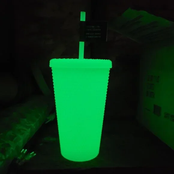 Starbucks 2022 Halloween Studded Glow Tumbler Lemongrass (Green) 16 oz. Grande - Picture 2 of 13